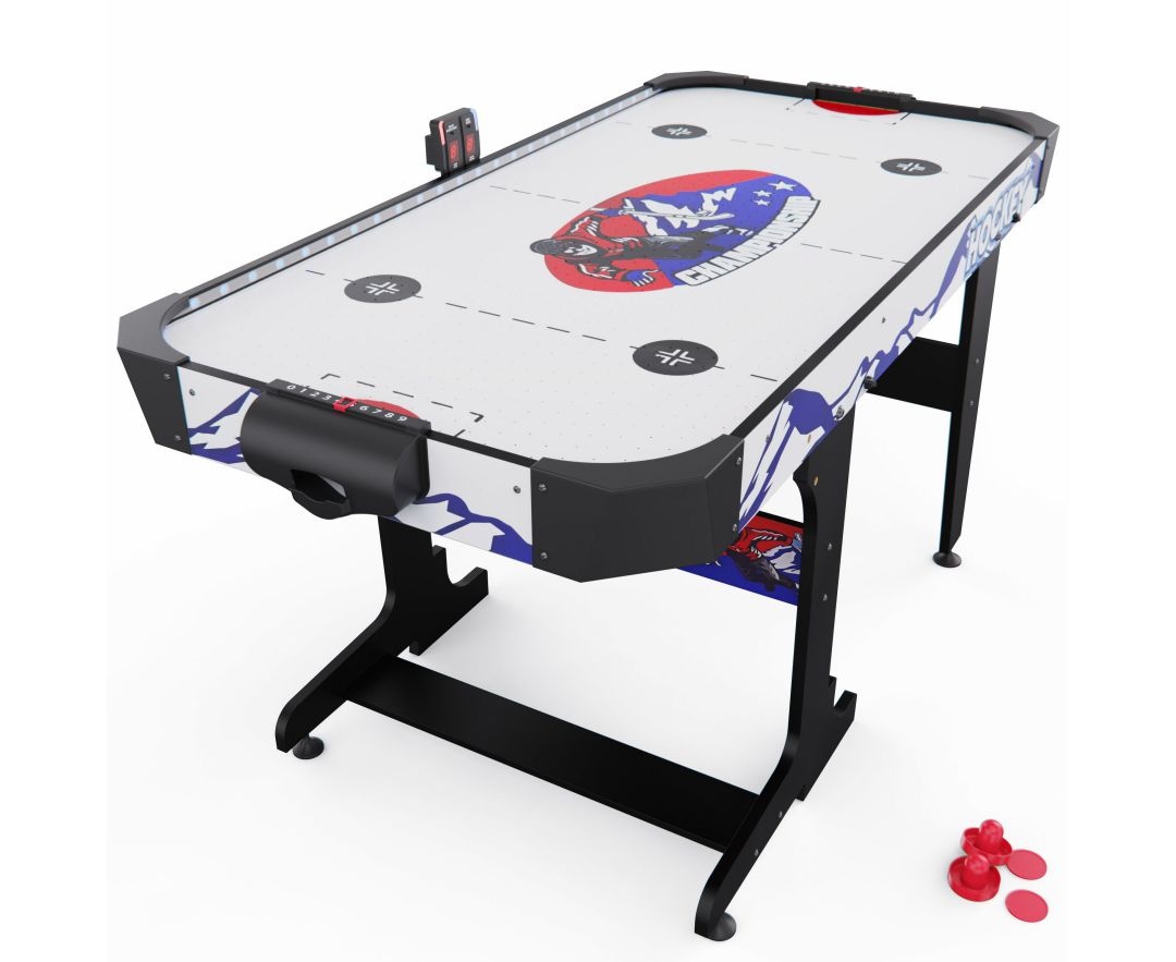 Игровой стол – аэрохоккей с подсветкой DFC Championship 53 складной белый